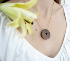 Exotic wood jewelry with ethnic stud earrings, Wood necklace set with wood earrings stud, Vintage wood earring of mayan jewelry, Salvora