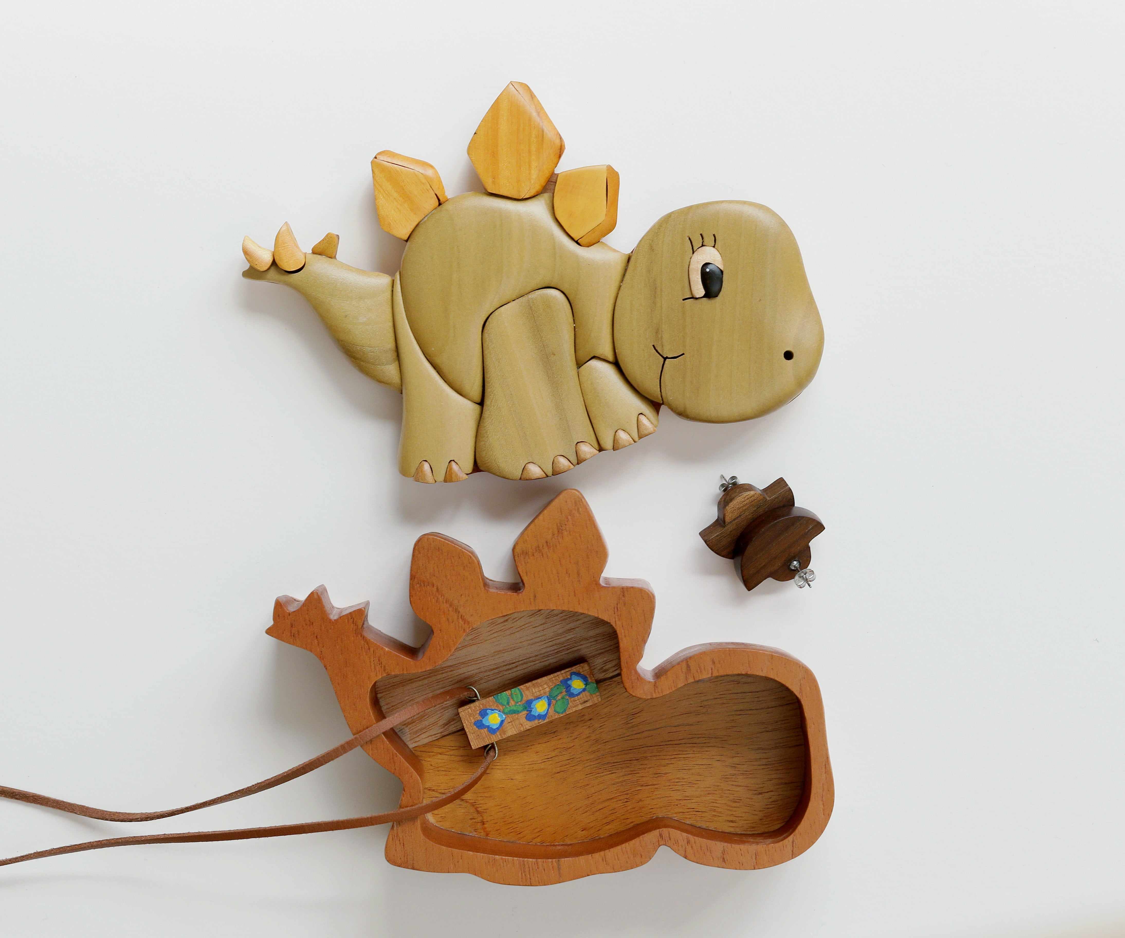Hand carved horse, fox, dino, butterfly or bird box, Exotic and precious  intarsia wood jewelry box, Natural wood bedroom for kids.