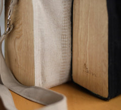 Bolsos artesanales de telar de pedal con madera exótica vintage - SalvoraShop