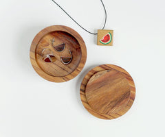 Joyero de arte en madera preciosa vintage, Caja alhajero de una pieza - SalvoraShop