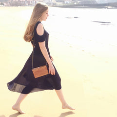 Wood leather purse clutch bag, Wooden small crossbody bags, Boho ethnic coach bags for sustainable fashion