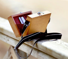 Wood leather purse clutch bag, Wooden small crossbody bags, Boho ethnic coach bags for sustainable fashion