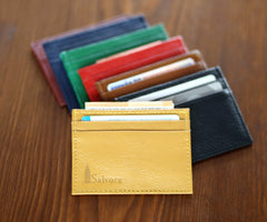 Eco-friendly leather pocket wallet for cards or bills, leather wallet handmade
