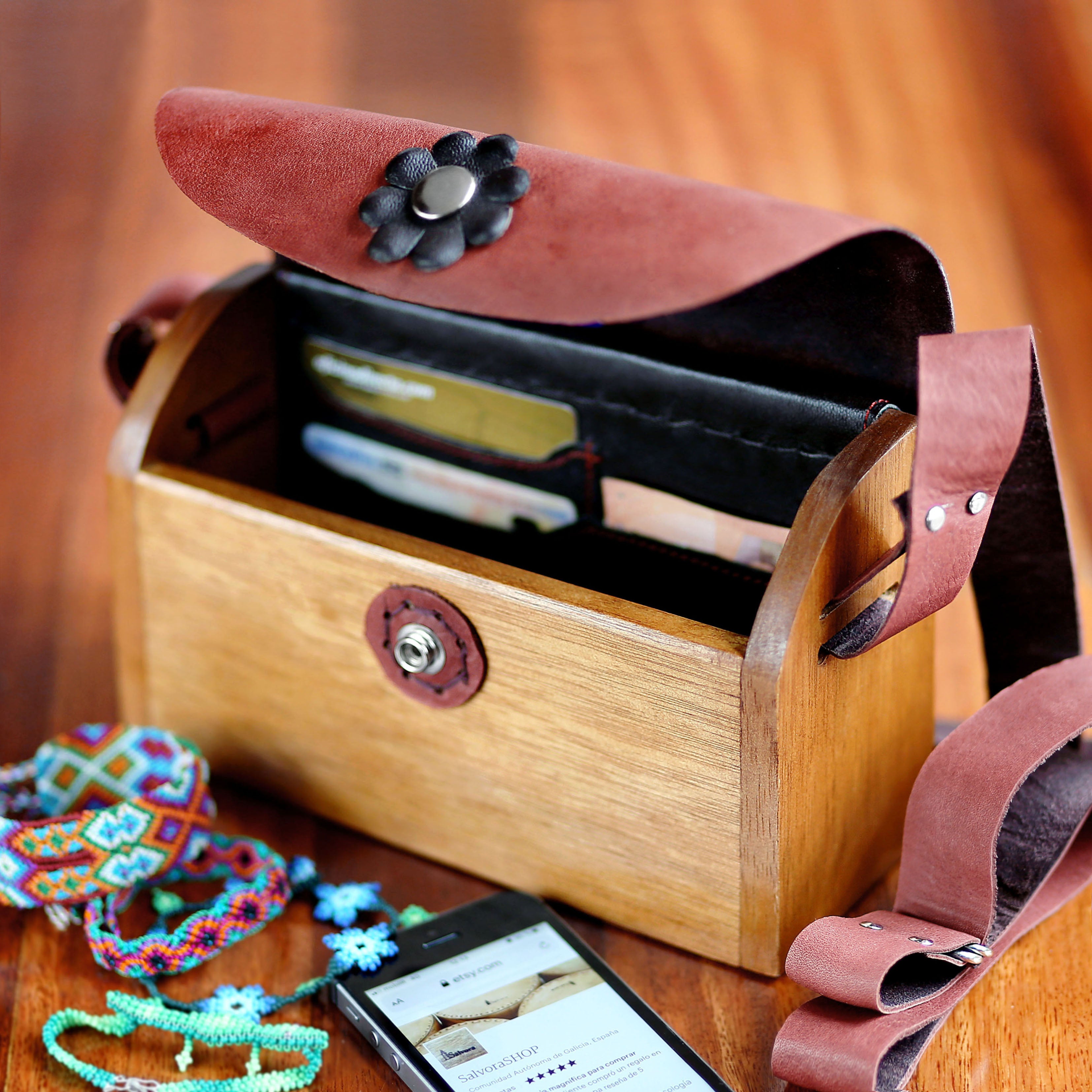 Small crossbody bags or wooden purse, Handmade wooden bag or mexico handbag, Leather and wood bag or wood leather purse