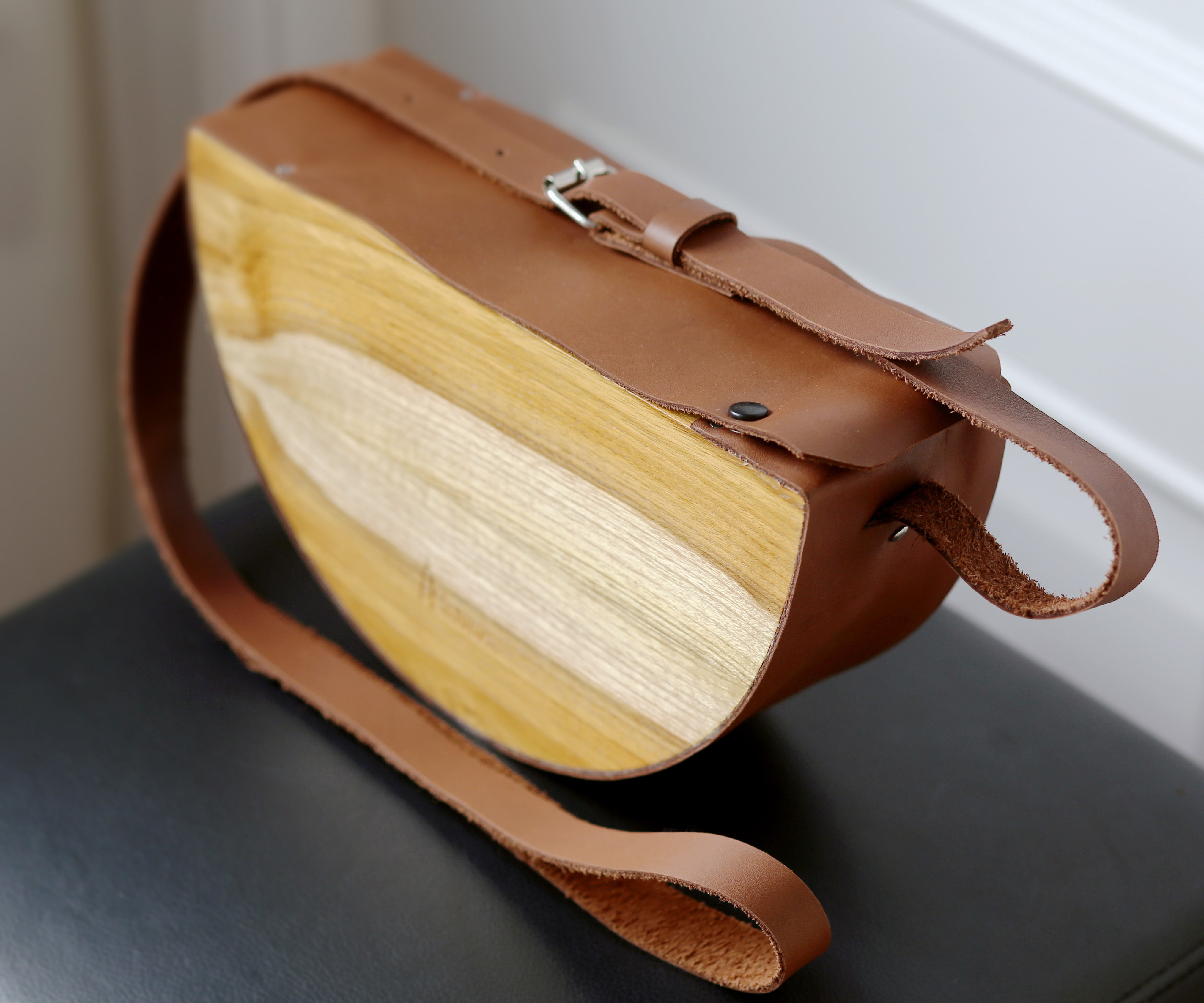 Wood and leather bag or ethnic bag bag is a mexico handbag, Clutch bag handmade premium bag, Ethical fashion bag, Brown cross body bag