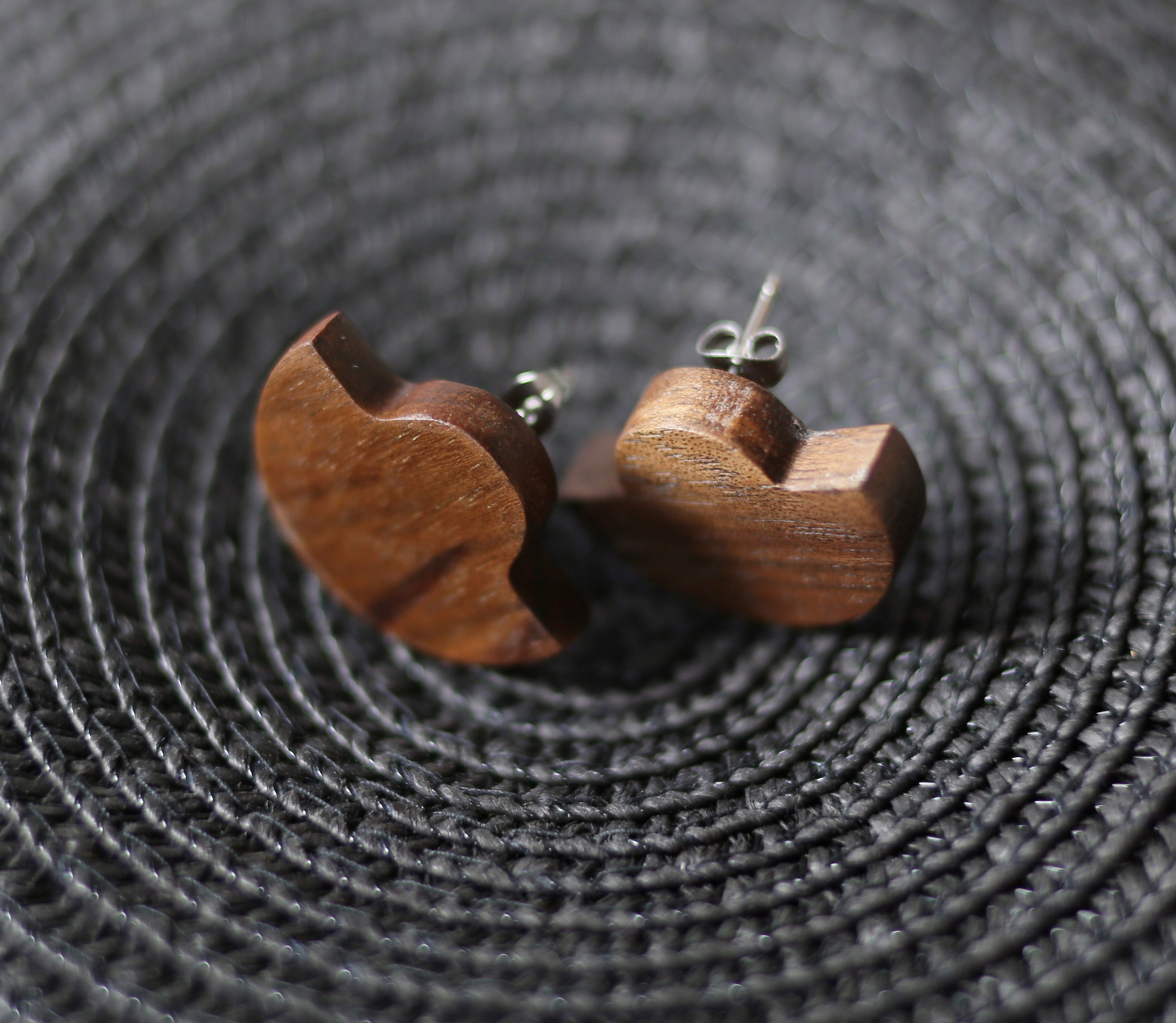 Wood jewelry set, Wooden studs mayan earrings or natural wood earring with hypoallergenic studs, Ethnic stud earrings in wooden jewelry