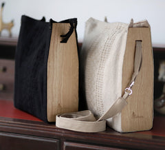 Bolsos artesanales de telar de pedal con madera exótica vintage - SalvoraShop