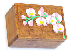 Wooden jewelry organizer for bedroom, Wooden makeup organizer, Jewelry box or keepsake box with mirror, Hand-painted flower, Salvora jeweler